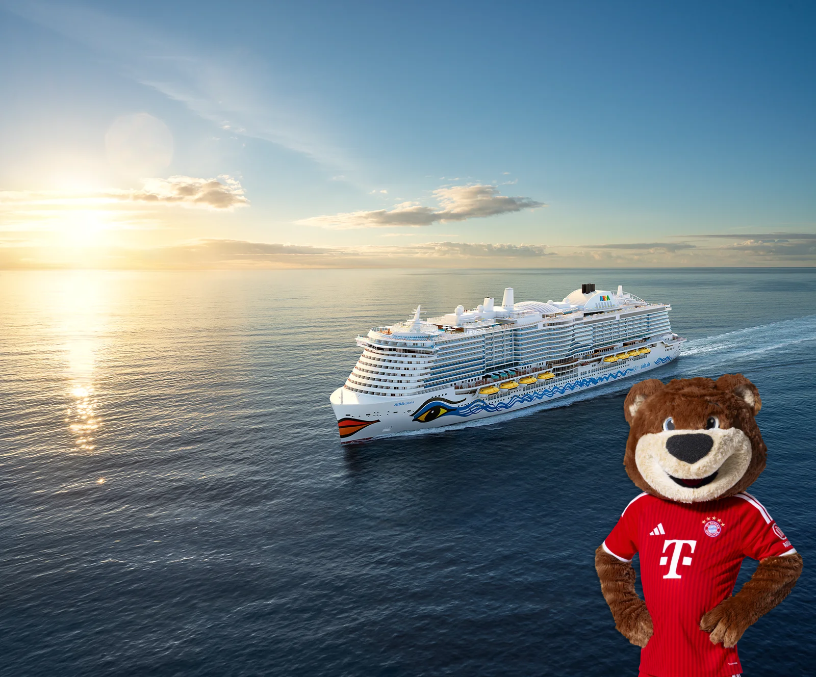 Aidacosima mit dem Flüschtier vom FC Bayern